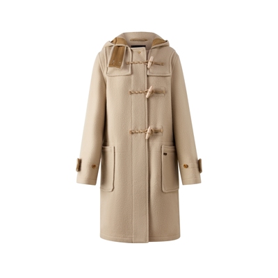 ELAND毛呢外套双排扣连帽