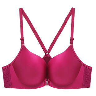 前扣光面文胸前系扣前开扣无痕内衣女前面扣无钢圈薄款聚拢小胸罩