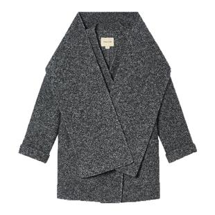 诗篇专选双面呢围巾一手长直筒H型羊毛大衣毛呢外套2025冬款