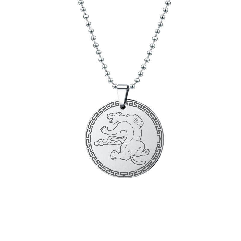 五行缺金补金乾为天卦白虎吊坠
