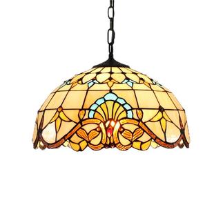 欧琈美式复古彩色玻璃餐厅灯欧式酒吧茶室卧室阳台走廊琉璃吊灯具