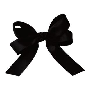 jisoo智秀巴黎时装周同款黑色缎面蝴蝶结发夹边夹双马尾发饰头饰