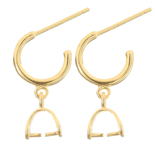 925纯银耳扣夹扣耳环diy配件 简约日韩翡翠吊坠挂坠耳钩空托配饰