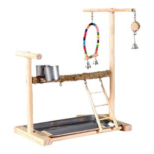 鹦鹉站杆玄风桌面落地磨爪站台花椒木树枝秋千站架鹦鹉玩具用品