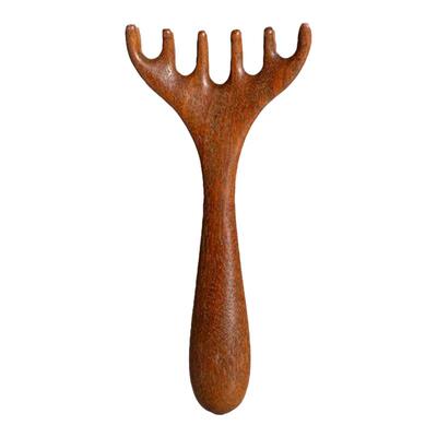 金丝檀木五爪按摩梳子头部按摩器疏通经络梳头皮头疗五指梳经络AM