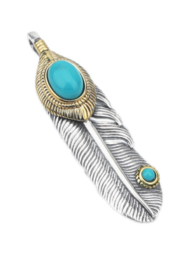 银势s925纯银弓箭唐草羽毛吊坠