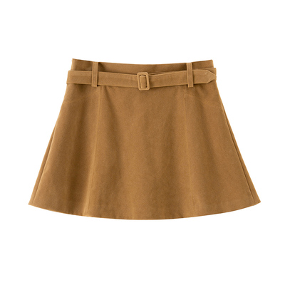 BANANACICI麂皮绒腰带短半裙