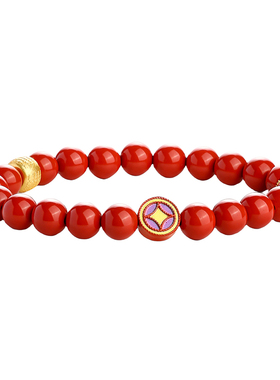 石方界五条金文钱币手串