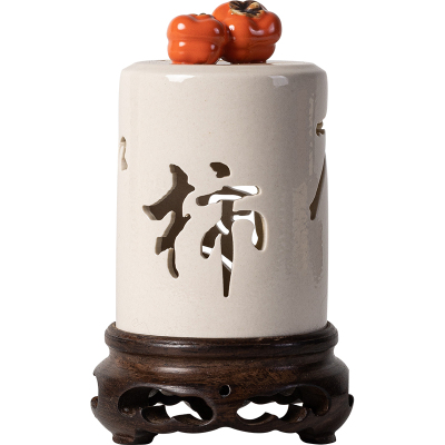 炼器万柿如意陶瓷盘香炉