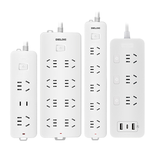 德力西插座usb插排插线板接线板拖线板多功能面板排插多功能宿舍