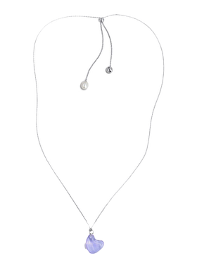 THEYKNOW玻璃系列mini紫色爱心项链吊坠女新品颈链圣诞礼物个性