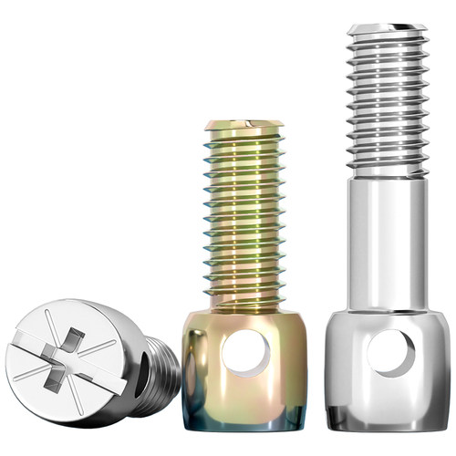 304不锈钢/铁镀彩锌碳钢铅封螺丝钉电表封表带孔十字螺栓M3M4M5M6