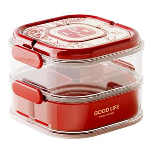 手提礼盒多层干果盒喜庆糖果篮轻奢高级感分格密封过年坚果水果盘