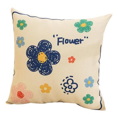 双面棉麻抱枕春天花园布艺枕套