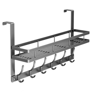 家用挂钩挂衣架门后免打孔门上挂架高门壁挂门背收纳置物架子碳钢