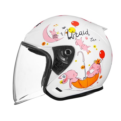 艾狮女冬季保暖高颜值四分之三盔