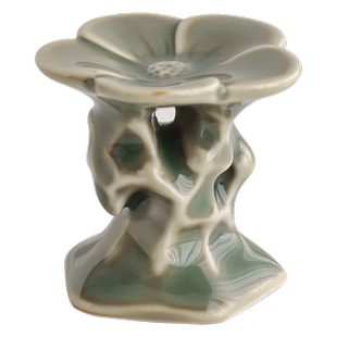 越窑青瓷盖置家用创意中式盖碗杯盖壶盖垫子沥水托架功夫茶具配件