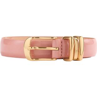 LK BENNETT裸粉色真皮细腰带女新款牛皮漆皮方形金属搭扣