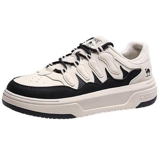 骆驼板鞋2025新爆款休闲帅百搭鞋子经典款男士厚底舒适内增高板鞋