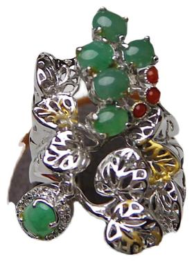 承李李原创设计有机红宝翡翠戒指