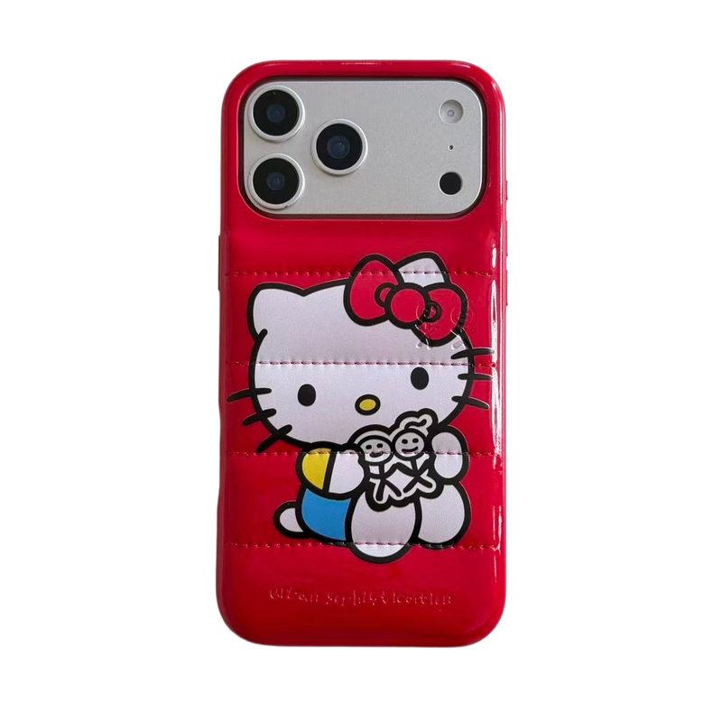 Kitty皮质羽绒服iPhone手机壳
