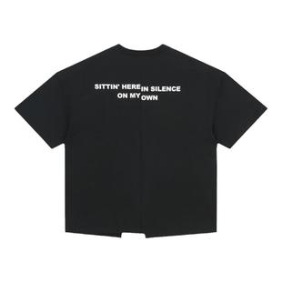 SALVAGES美式街头印花宽松重磅挺阔T恤男女同款拼接高级短袖上衣