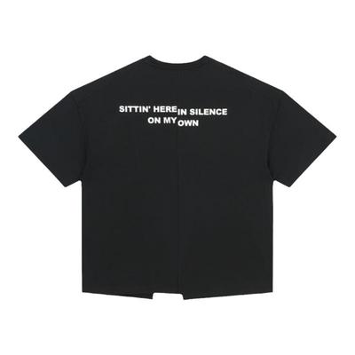 SALVAGESARCLE设计感拼接字母T恤