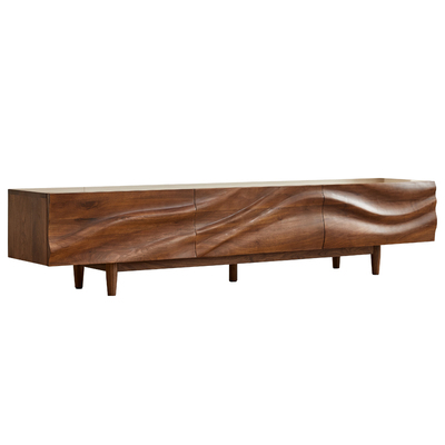 yamoo北欧北美黑胡桃麦浪电视柜