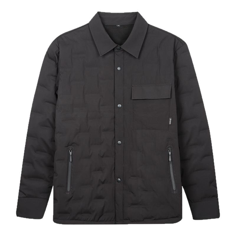 才子翻领羽绒服男2026冬季新款绒布内里轻便保暖商务休闲短款外套