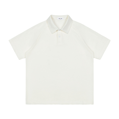 复古日系纯色短袖POLO衫男夏季