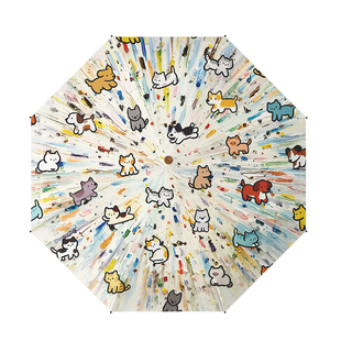 雨伞女加大晴雨两用防风卡通可爱学生全自动便携遮阳太阳伞高颜值