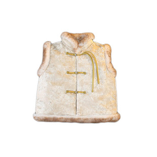 女童马甲冬款2025新款洋气女宝宝加绒夹棉背心冬装儿童国风拜年服