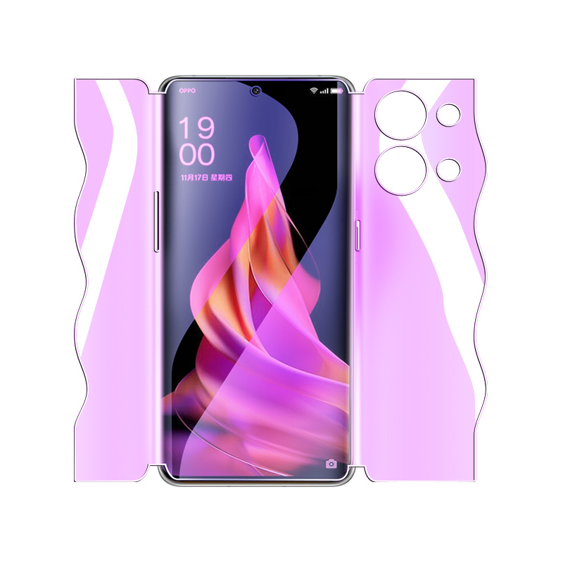 适用opporeno9钢化水凝膜全屏覆盖reno9pro手机贴膜防指纹无白边reno9pro+前后全包一体膜0pp0全身背膜抗蓝光