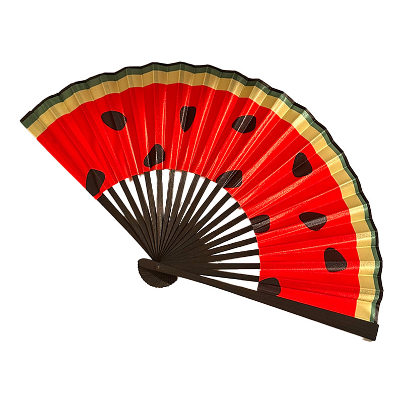 可爱西瓜折叠扇子女夏季随身便携折扇创意舞蹈扇外出旅游拍照道具