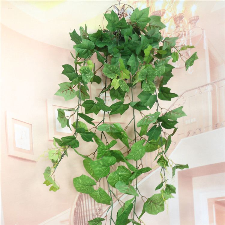 直销壁挂仿真植物墙面吊篮兰花塑料假花绿植仿真胶叶大壁挂花