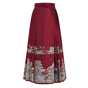 洛如嫣原创主推【意述金秋】新中式冬季订婚马面裙汉服显瘦半身裙