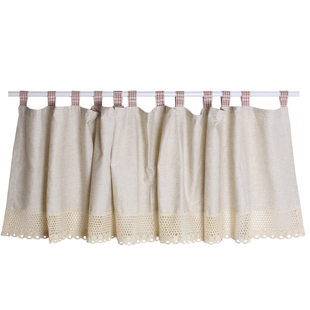 鸢尾乡旅棉麻吊带亚麻环保乡村半帘穿杆帘小窗帘门帘柜子遮挡帘