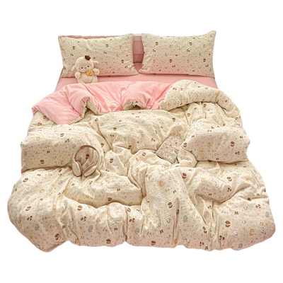 A类母婴级纯棉四件套超柔不起球