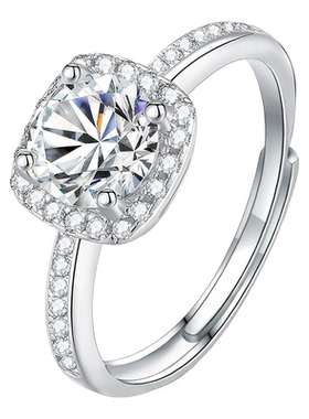 胖东来同款小方糖锆石活口戒指