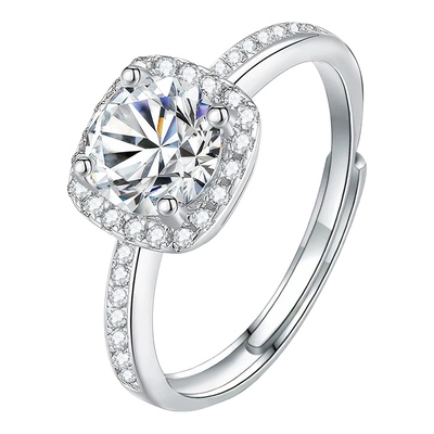 胖东来同款小方糖锆石活口戒指