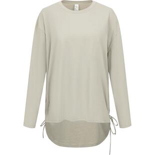 本来BENLAI女士云柔长袖抽绳T恤衫2025春季新款圆领上衣BNS450030