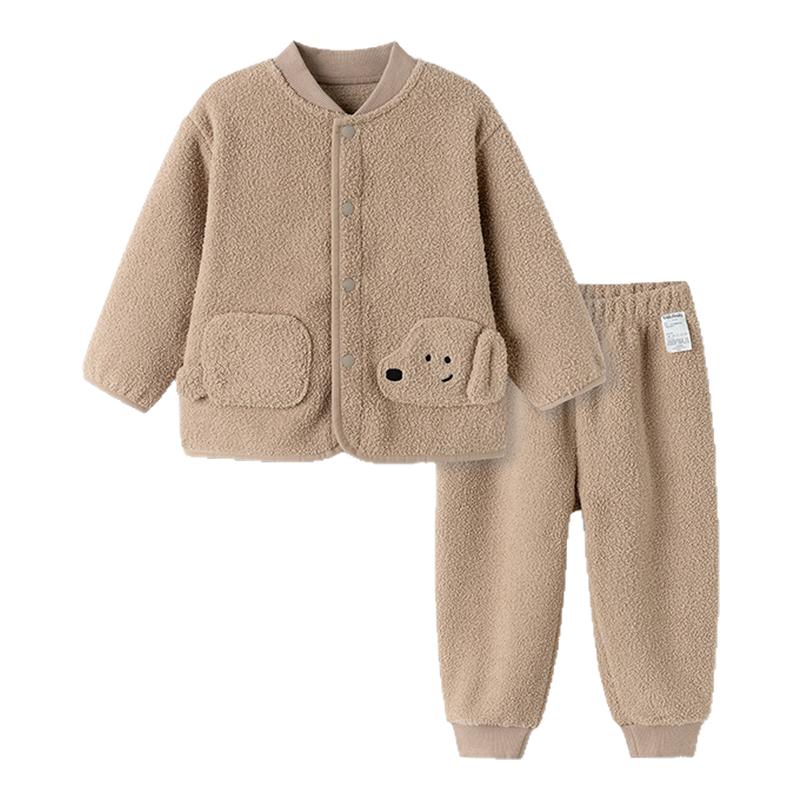 巴拉巴拉女童家居服套装半边绒