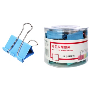得力长尾夹燕尾夹彩色鱼尾夹铁票据夹子大中小号黑色学生文件夹强力票夹发票财务试卷蝴蝶夹混合装金属32毫米