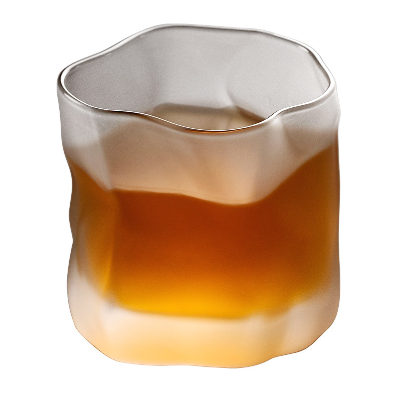 手工甩制锤纹 磨砂琉璃品茶杯玻璃杯威士忌杯 洋酒杯玻璃小茶杯