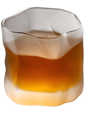 手工甩制锤纹磨砂琉璃品茶杯