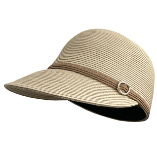 马术帽子女2026新款夏季草编透气遮阳防晒帽百搭显脸小鸭舌太阳帽