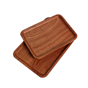 乌檀木实木托盘ins风复古小收纳长方形日式茶盘小型家用木质餐具