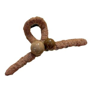 冬日复古毛线抓夹女撞色大号鲨鱼夹高级感后脑勺发饰2025新款发夹