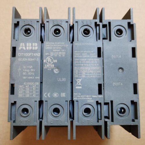 议价原装ABB隔离开关    OT100FT4N2   100A   4P