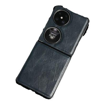 华为pocket2复古高档皮纹保护壳